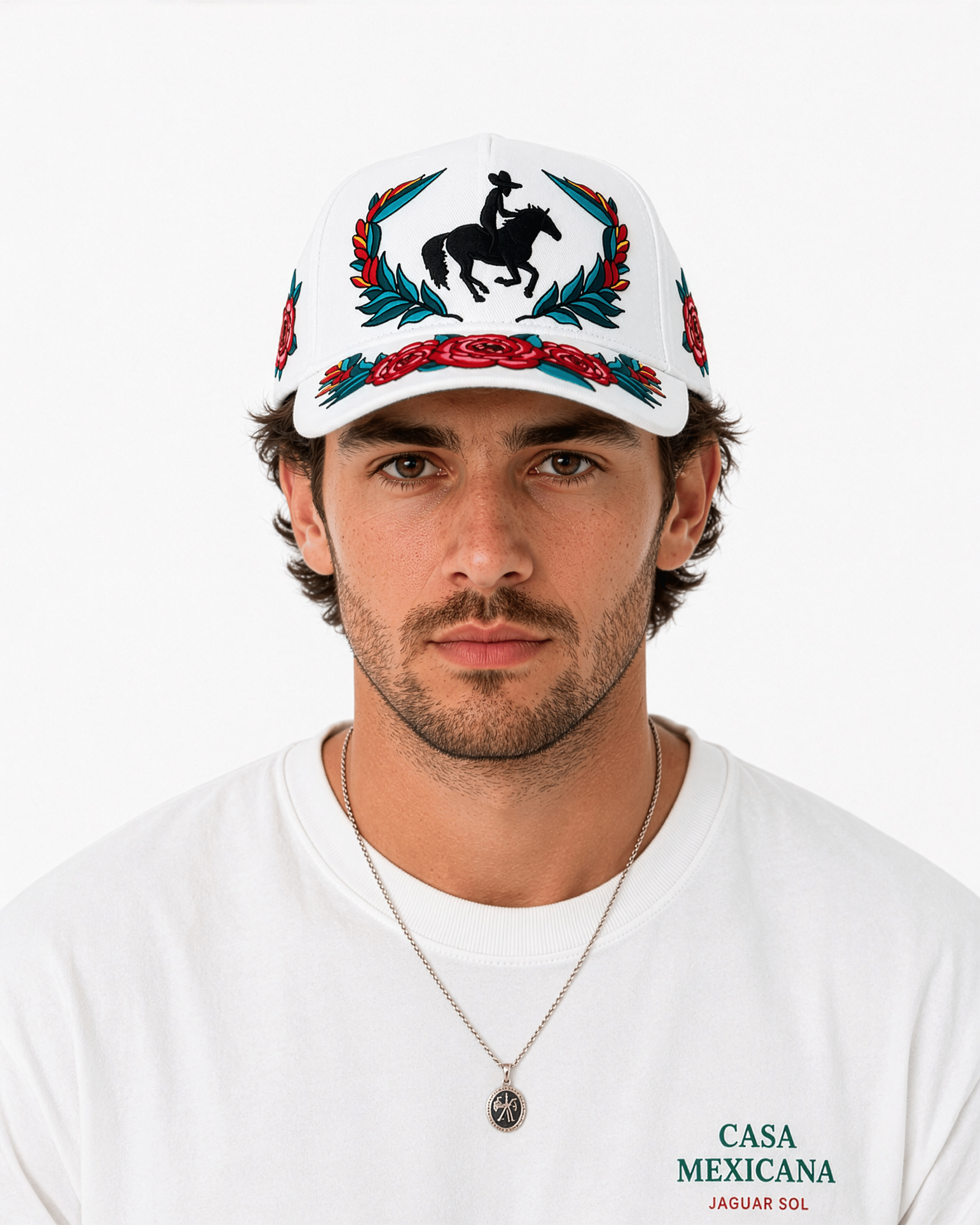 Rosa Ranchera | Premium Embroidered Cap - Jaguar Sol
