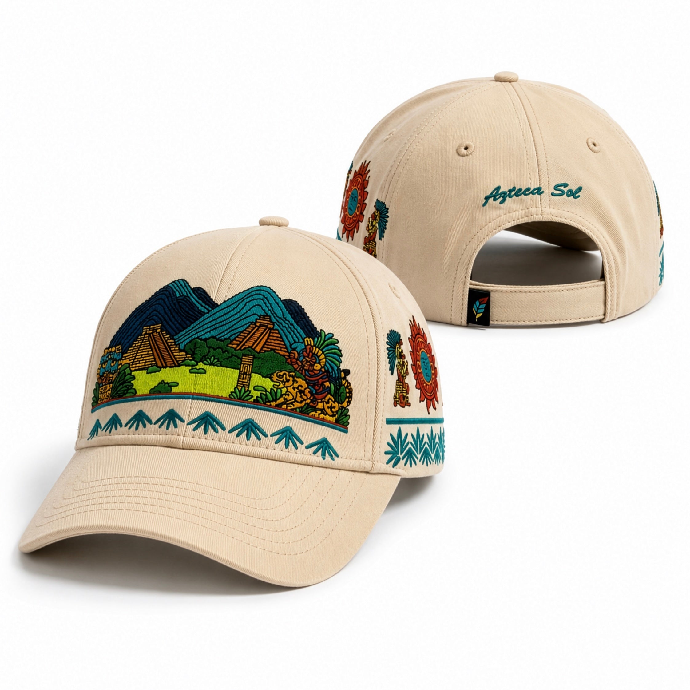 Azteca Sol | Premium Cultural Embroidered Cap - Jaguar Sol
