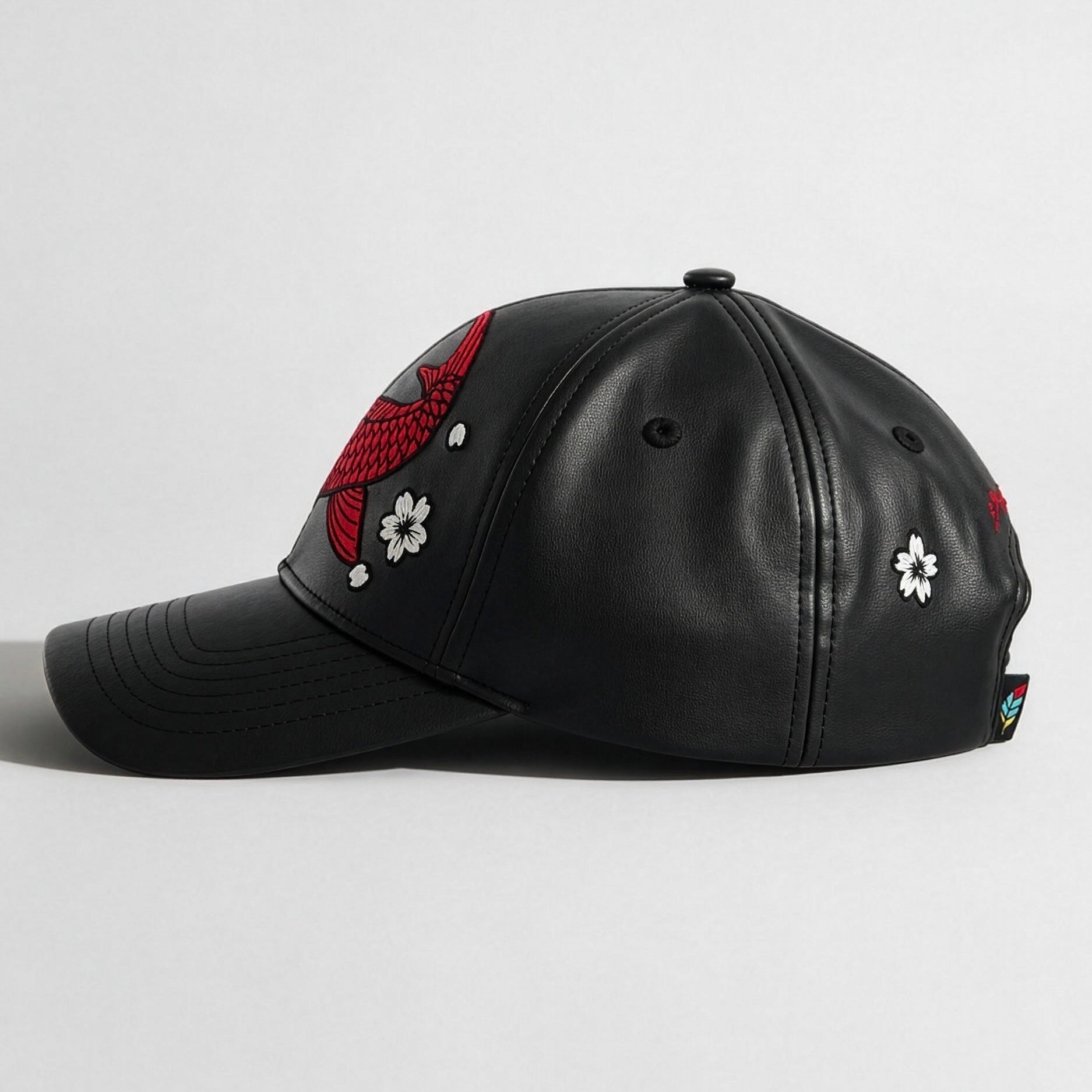 Koi no Michi | Leather Premium Embroidered Cap - Jaguar Sol