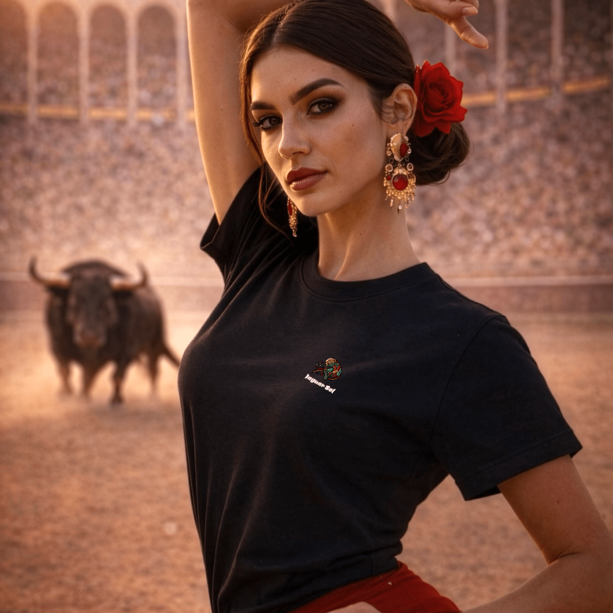 'Olé Torito!' Bullfighter Jaguar | Back - Print Graphic Tee - Jaguar Sol