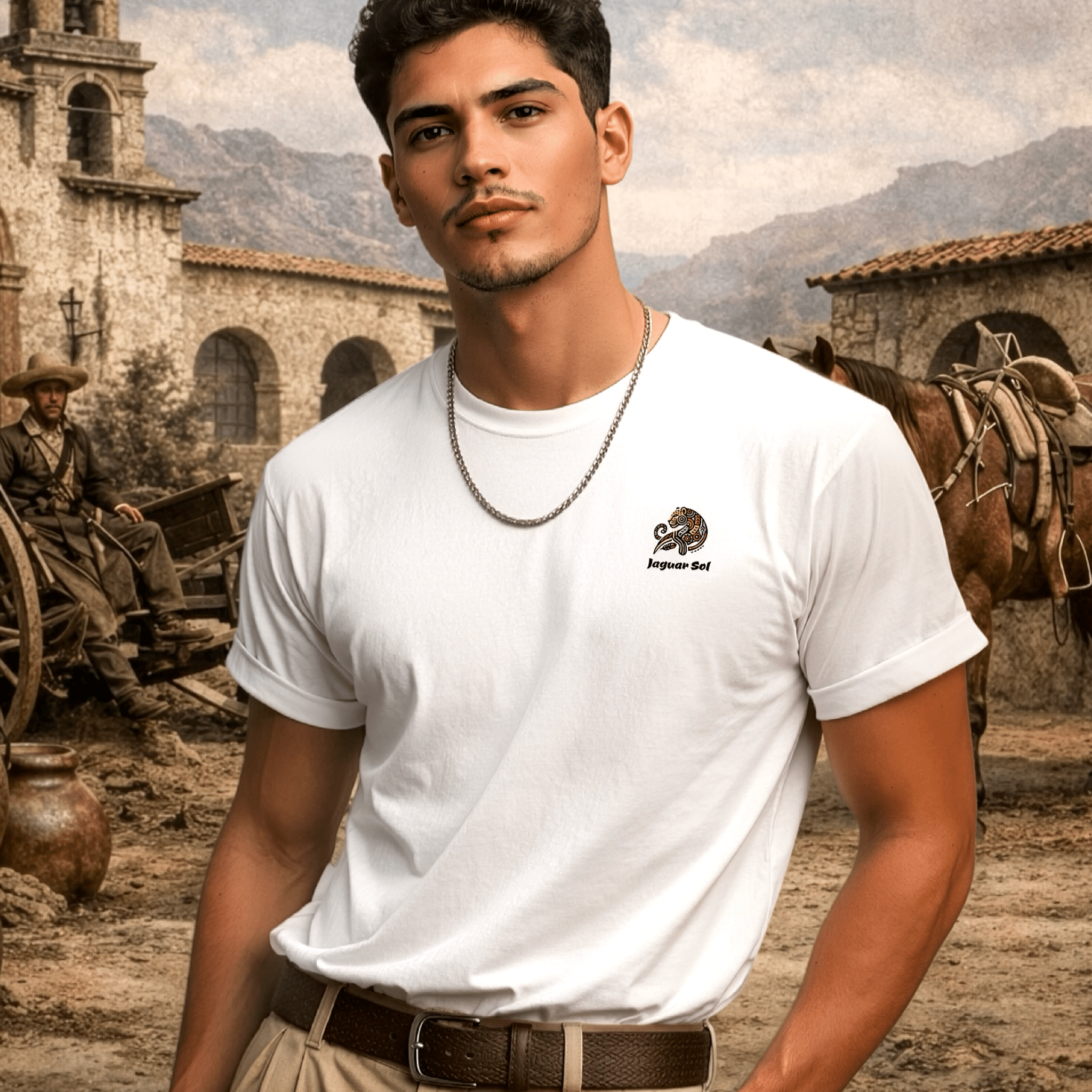 'Polvo y Plomo' Mexican Revolution Pancho Villa | Back - Print Graphic Tee - Jaguar Sol