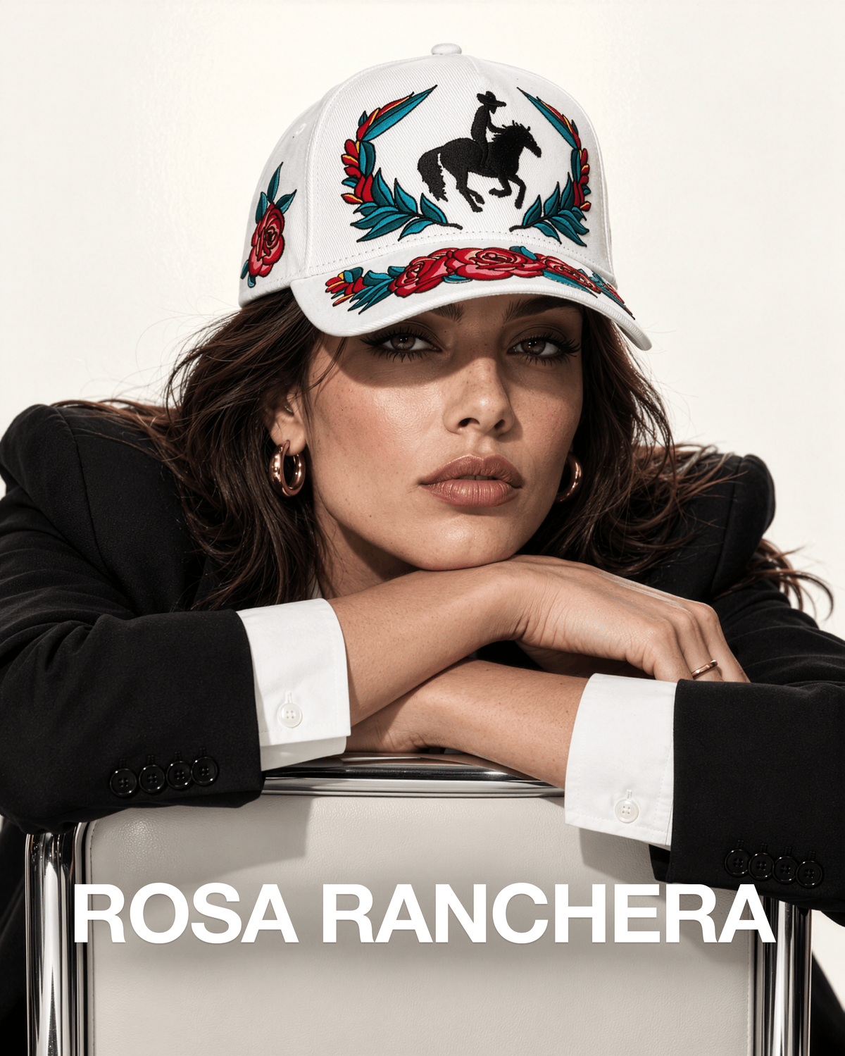 Rosa Ranchera | Premium Embroidered Hat - Jaguar Sol