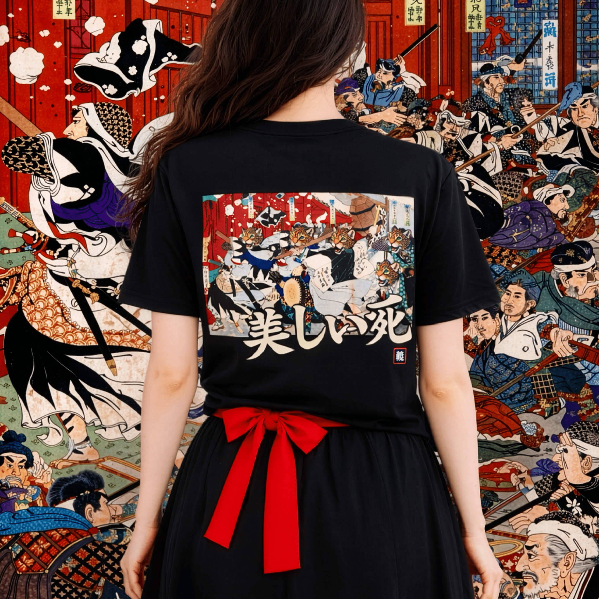Samurai 47 Rōnin Historical Battle Ukiyo - e | Back - Print Graphic Tee - Jaguar Sol