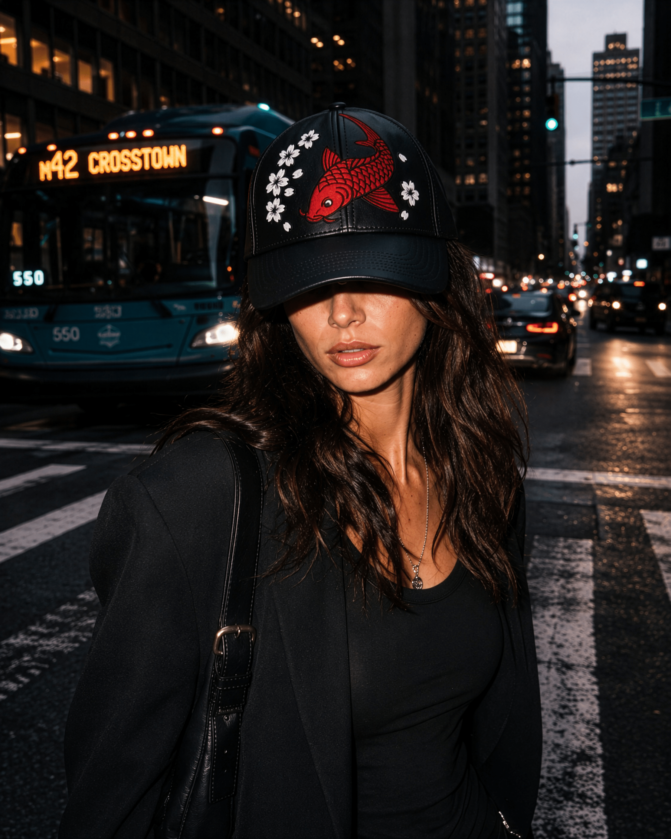 Koi no Michi | Leather Premium Embroidered Cap - Jaguar Sol