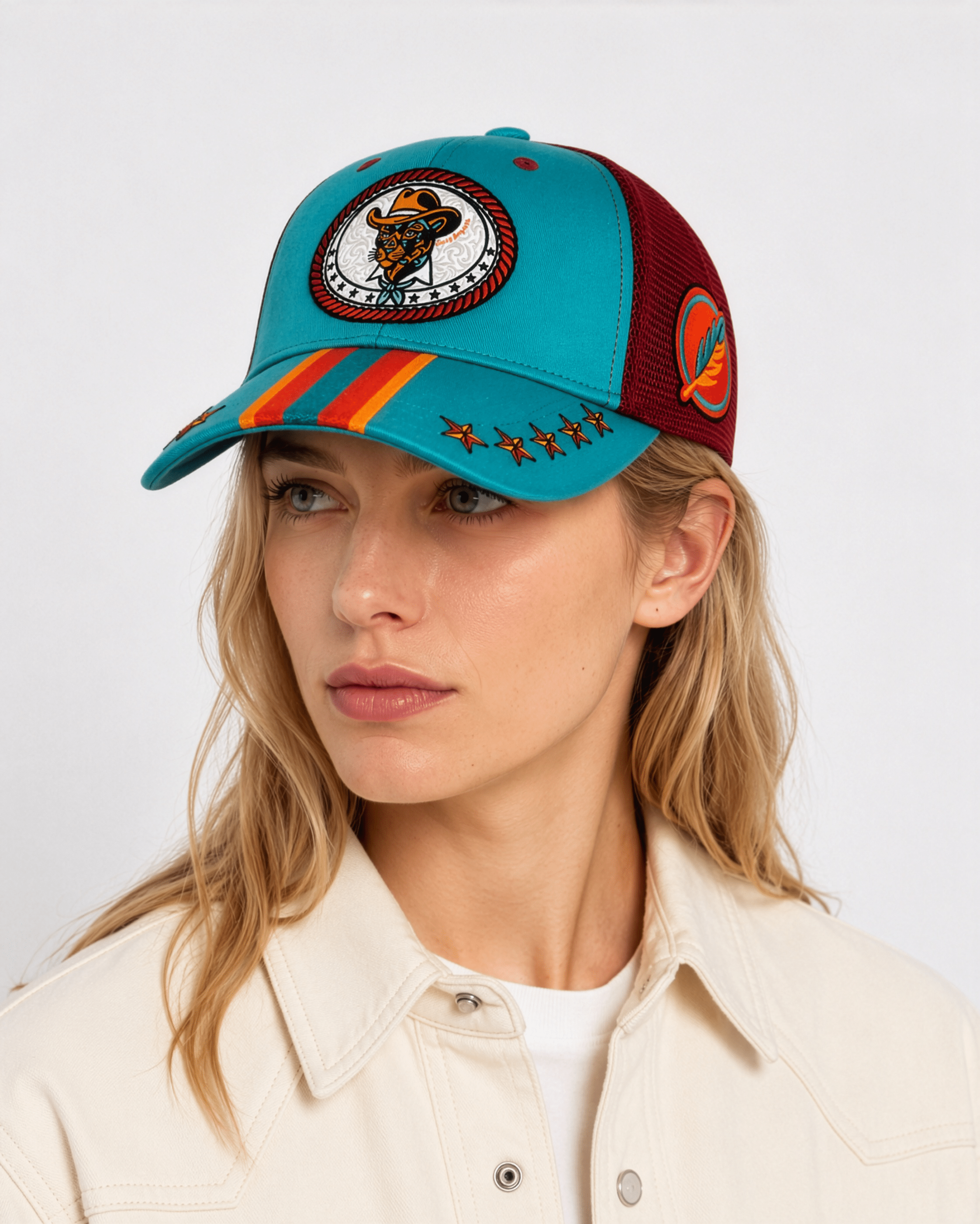 Cowboy Jaguar Buckle | Premium Embroidered Cap - Jaguar Sol