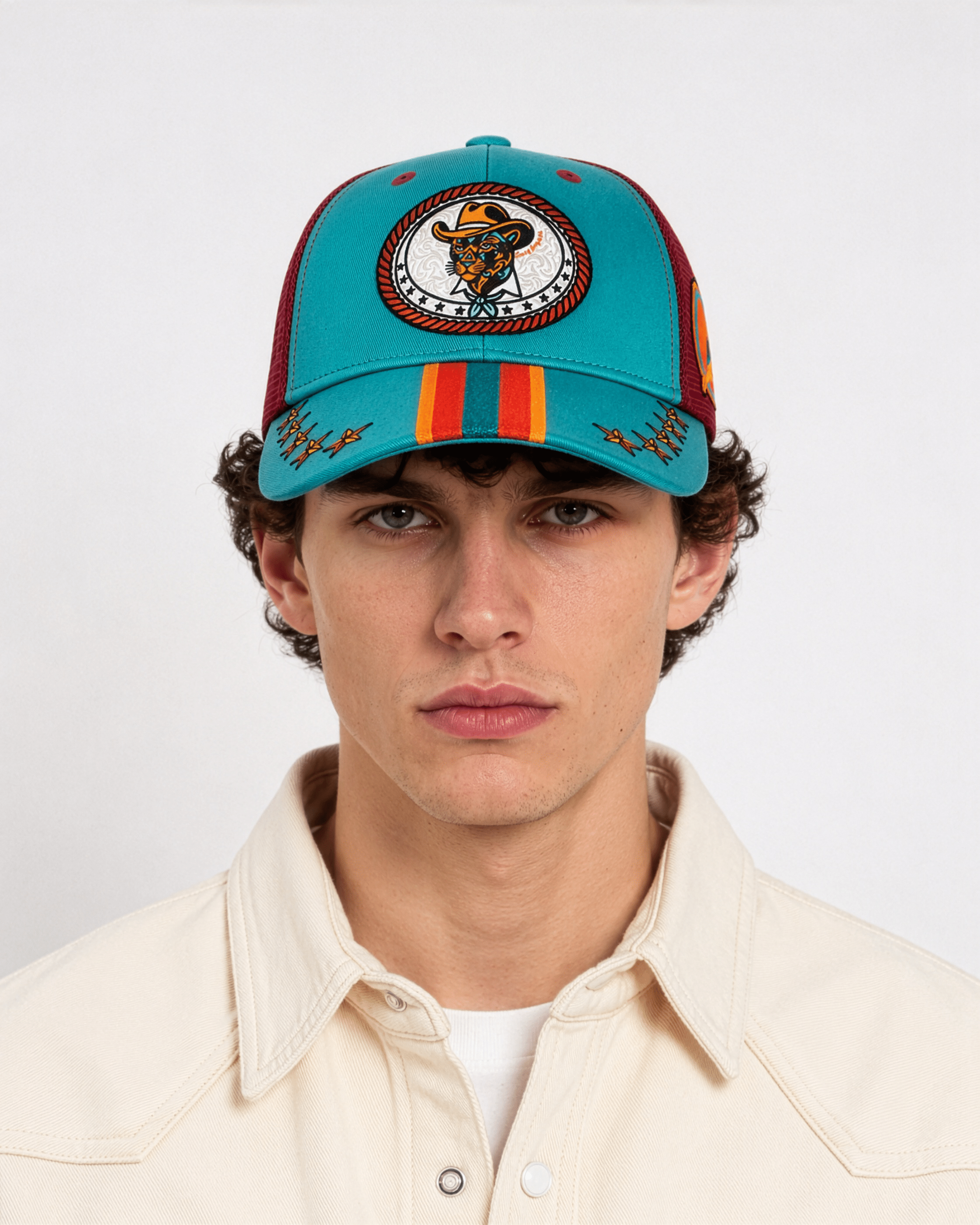 Cowboy Jaguar Buckle | Premium Embroidered Cap - Jaguar Sol