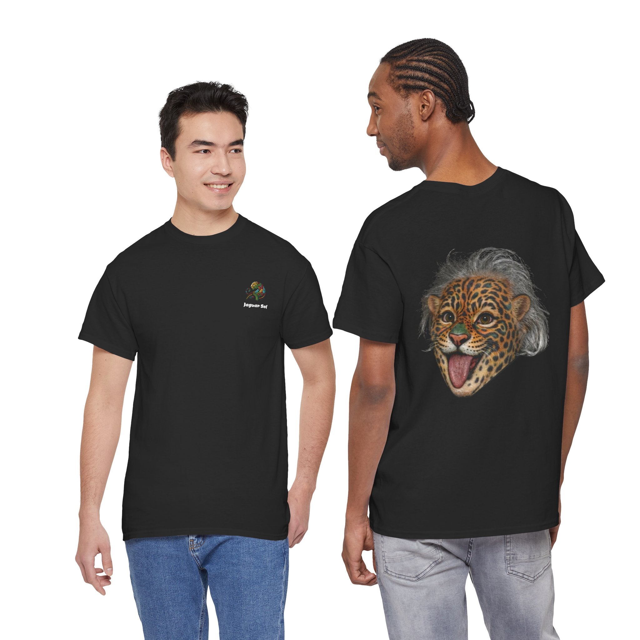 Albert Einstein Jaguar Iconic Portrait Graphic Tee - Jaguar Sol