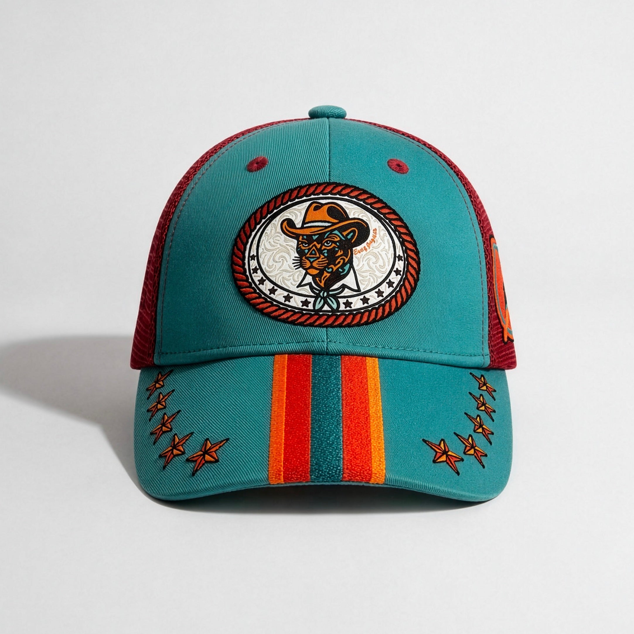 Cowboy Jaguar Buckle | Premium Embroidered Cap - Jaguar Sol