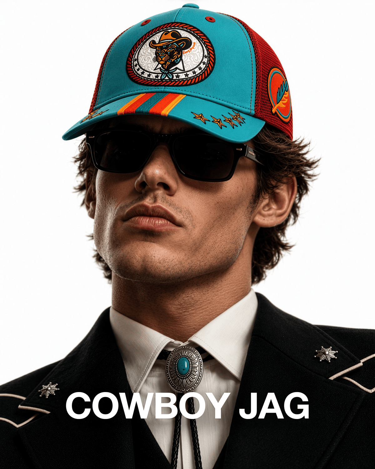 Cowboy Jaguar Buckle | Premium Embroidered Hat - Jaguar Sol