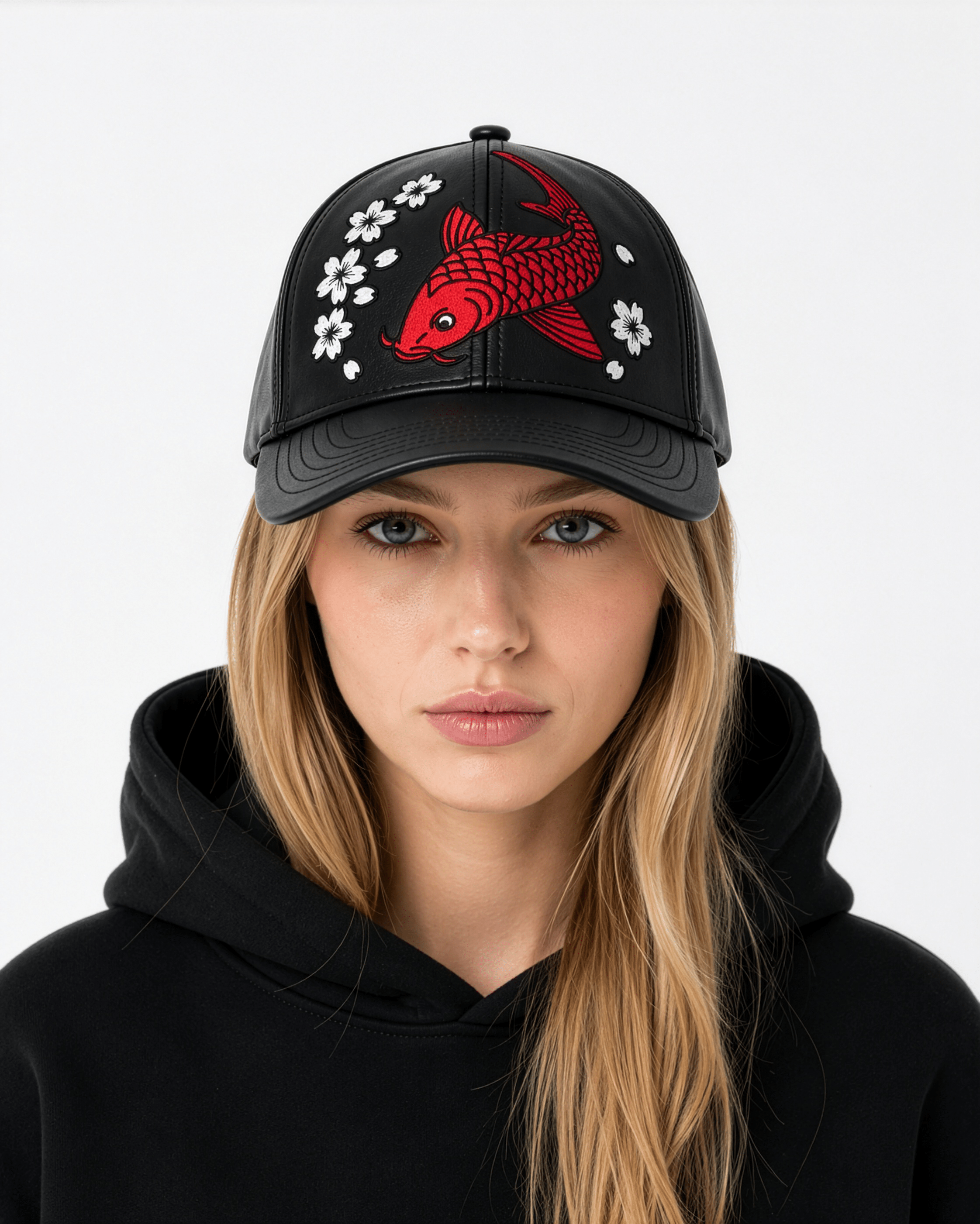 Koi no Michi | Leather Premium Embroidered Cap - Jaguar Sol