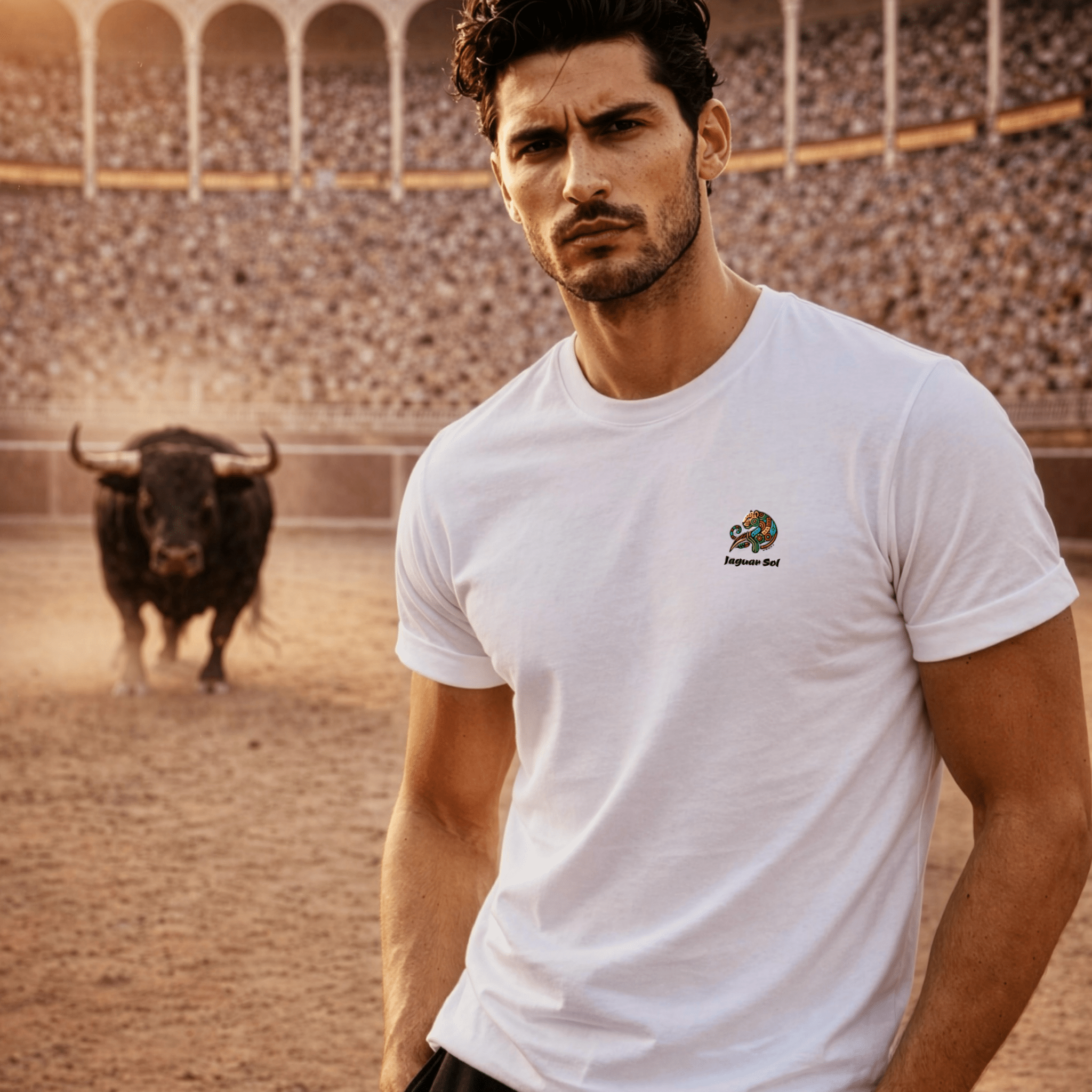 'Olé Torito!' Bullfighter Jaguar | Back - Print Graphic Tee - Jaguar Sol