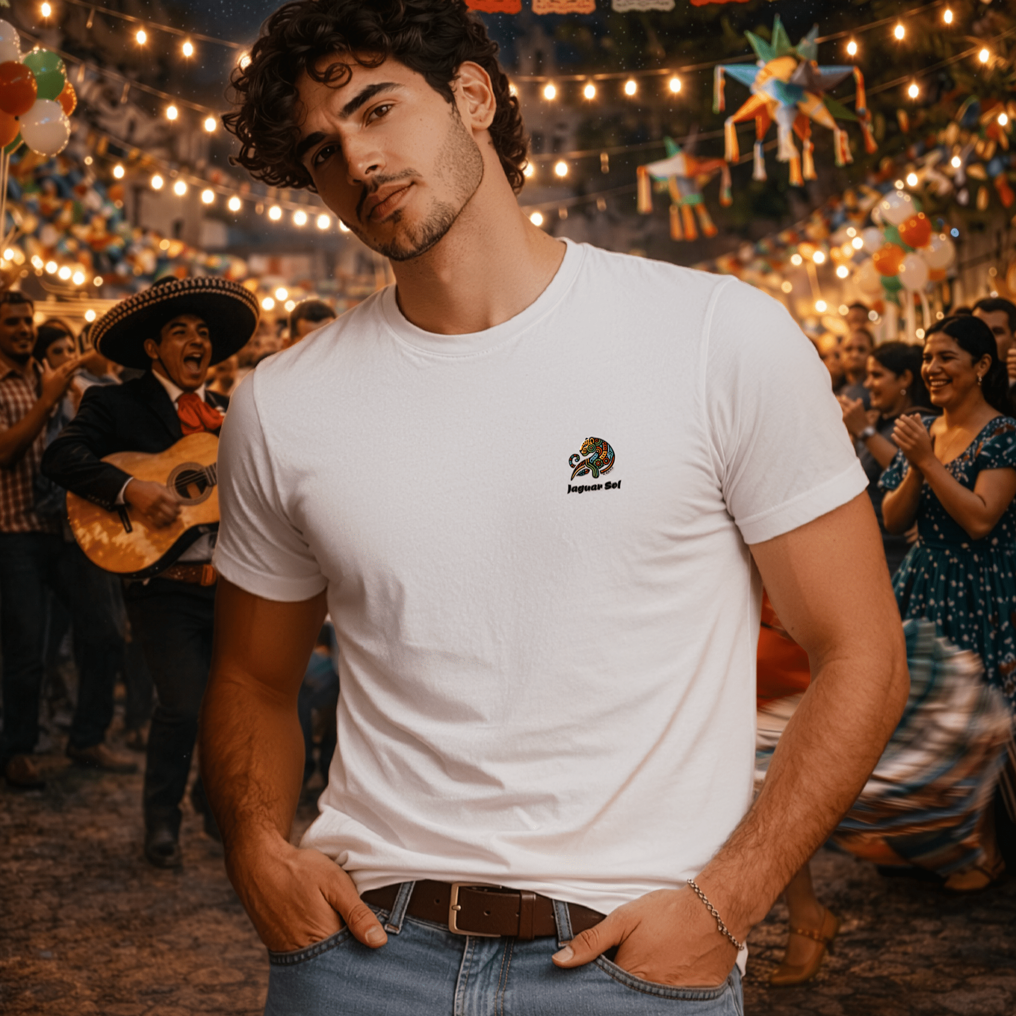 'Viva Mexico Cabrones' VMC Sombrero | Back - Print Graphic Tee - Jaguar Sol