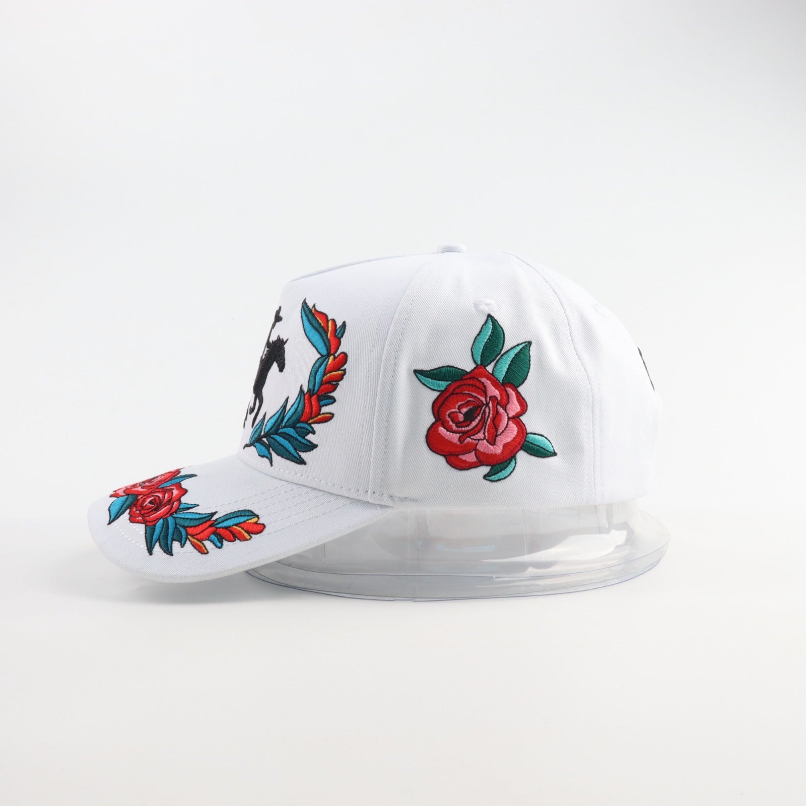 Rosa Ranchera - Premium Cultural Embroidered Cap - Jaguar Sol