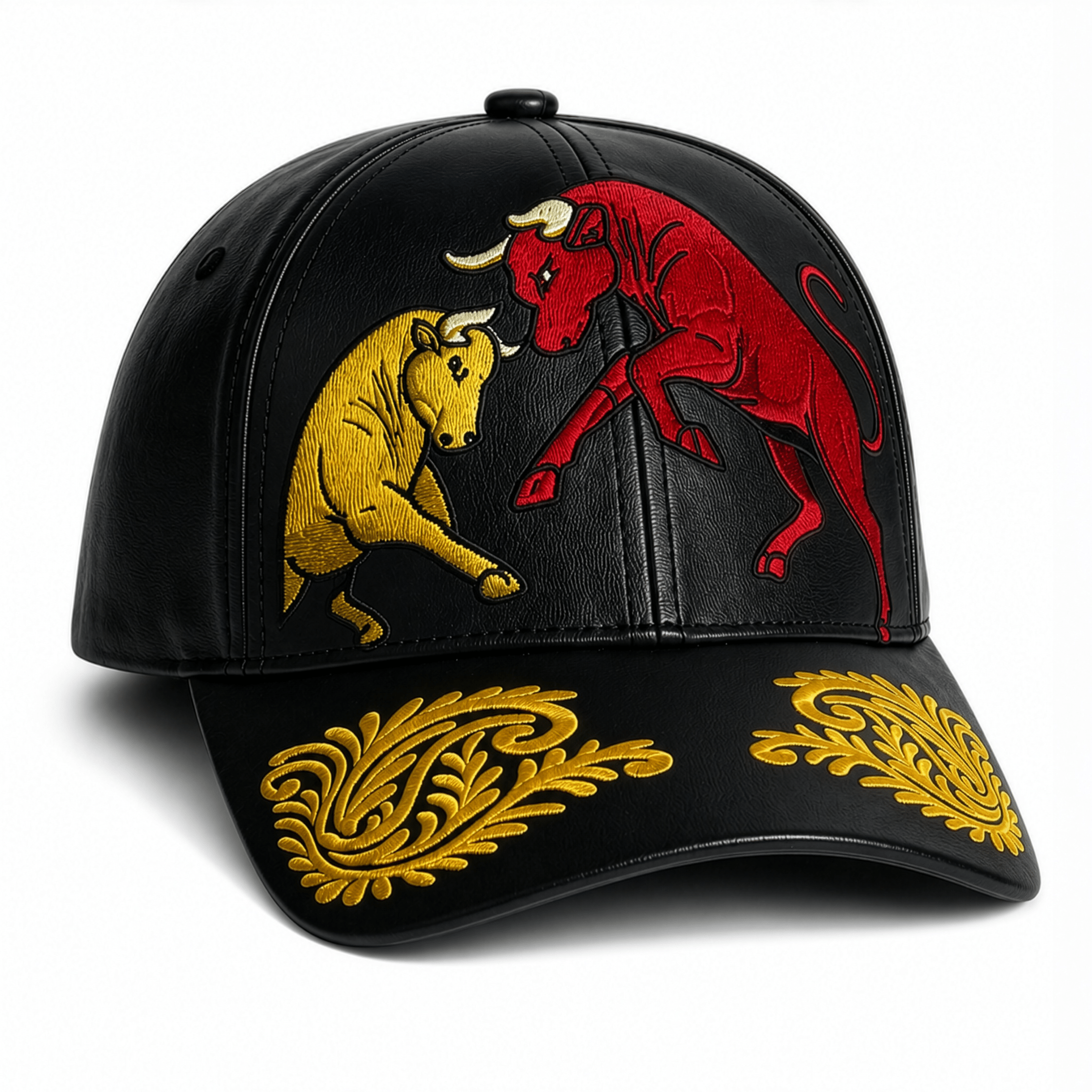 Toro Fight | Premium Leather Embroidered Hat – Jaguar Sol