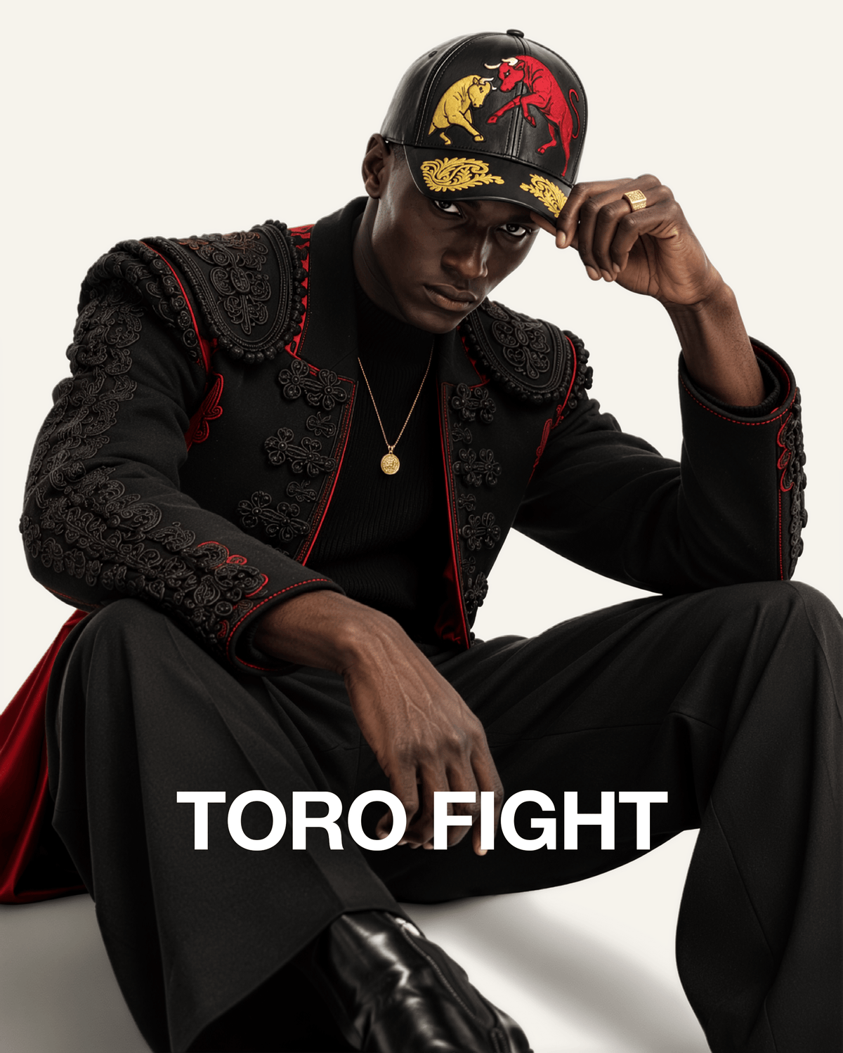 Toro Fight | Premium Leather Embroidered Hat - Jaguar Sol