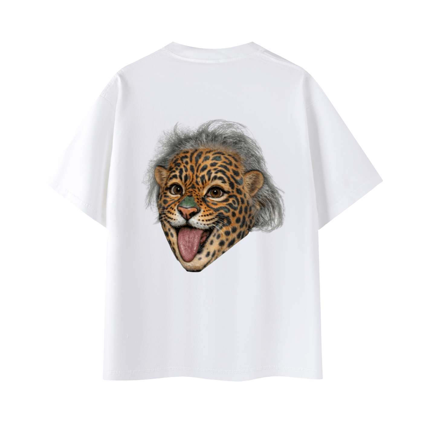 Albert Einstein Iconic Jaguar Portrait | Back - Print Fitted Cultural Graphic Tee - Jaguar Sol